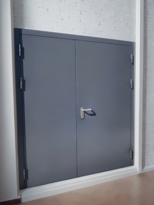Двустворчатая серая дверь Двустворчатая серая дверь