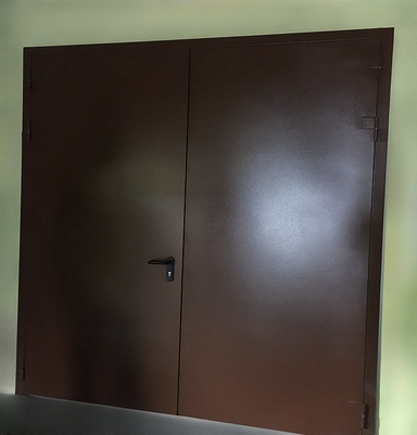 Двустворчатая коричневая дверь