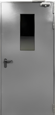 Однопольная противопожарная дверь с остеклением ei-60