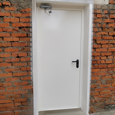 Белая одностворчатая дверь с доводчиком
