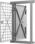 Усиленная стальная дверь с решеткой для КХО