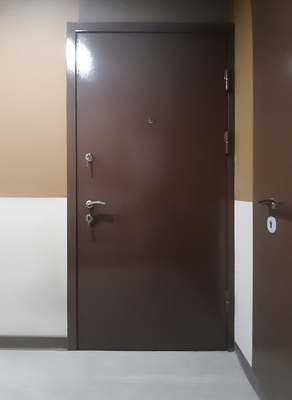 Входная коричневая дверь
